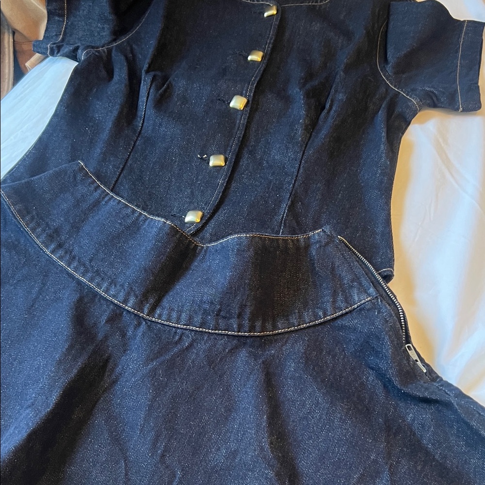 Meshki Dark Denim Mini Skirt Dress